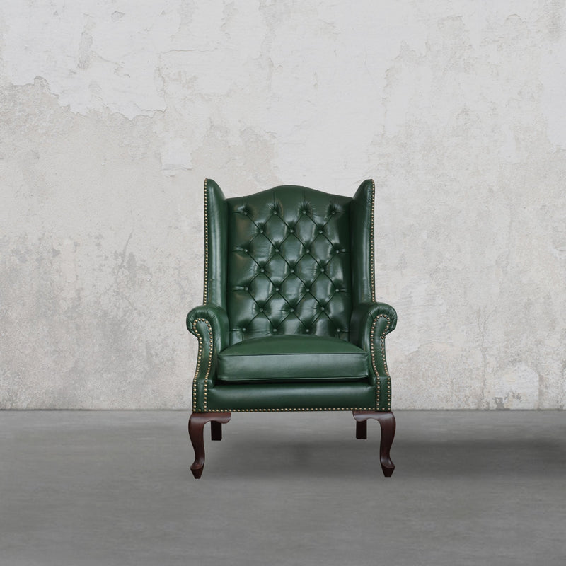Heritage Wing Chair- Bottle Green
