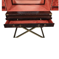 Heritage Trunk Bar on Stand - Vintage Brown Tan