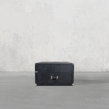 Load image into Gallery viewer, Vintage Trunk Coffee Table in Black Leather
