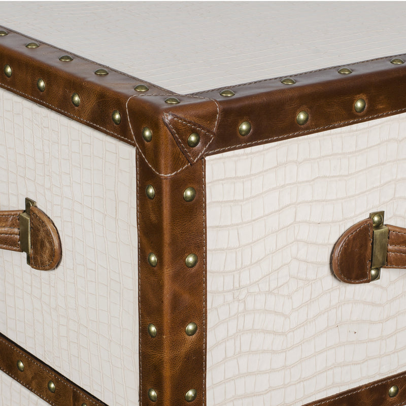 Vintage Trunk Chest of Drawers - Cream