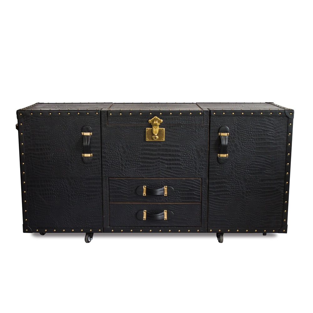 Manhattan Potable Bar Console- Black