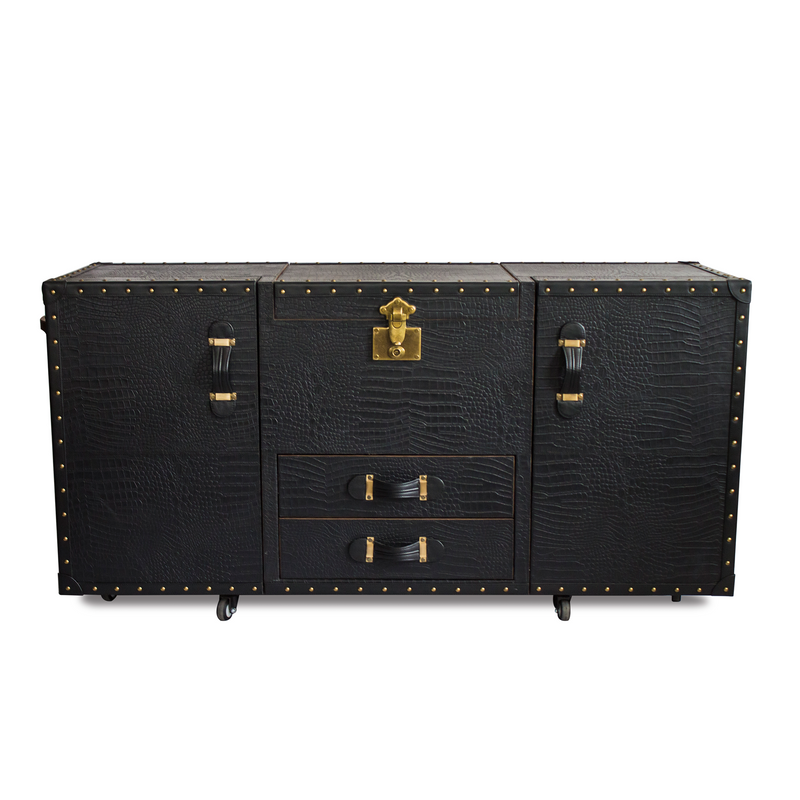 Manhattan Potable Bar Console- Black