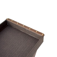 Tray On Stand in Brown Leather