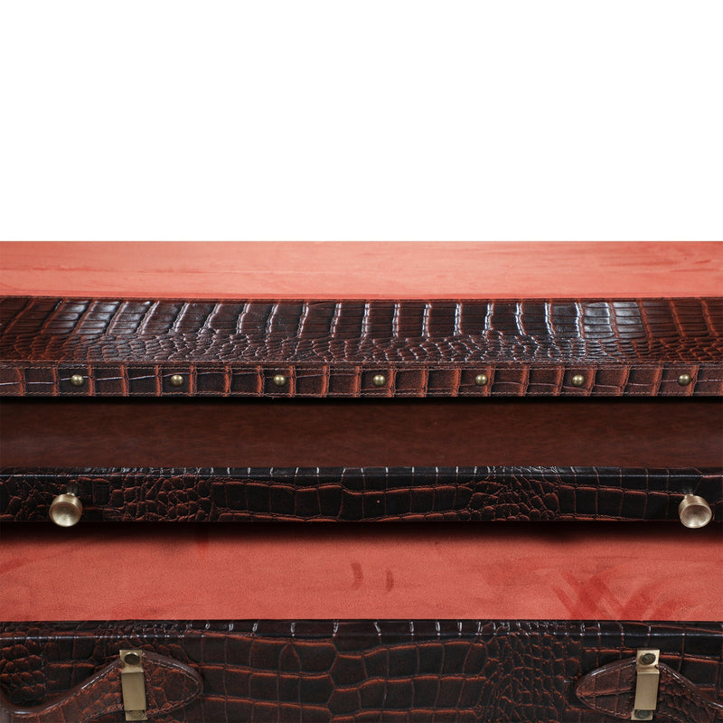 Heritage Trunk Bar on Stand - Vintage Brown Tan