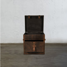 Load image into Gallery viewer, Bed Side Table with Top Open - Vintage Brown Tan
