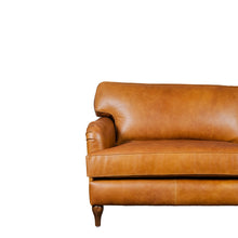 Load image into Gallery viewer, Lancashire Round Arm Four Seater Leather Sofa
