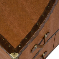 Leather Vintage Trunk Coffee Table - Tan