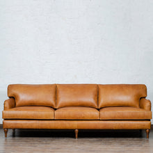 Load image into Gallery viewer, Lancashire Round Arm Four Seater Leather Sofa
