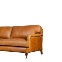 Lancashire Round Arm Three Seater Leather Sofa