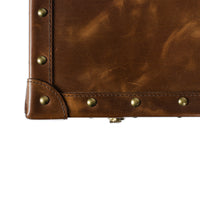 Leather Vintage Streamer Trunk Coffee Table