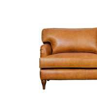 Lancashire Round Arm Three Seater Leather Sofa