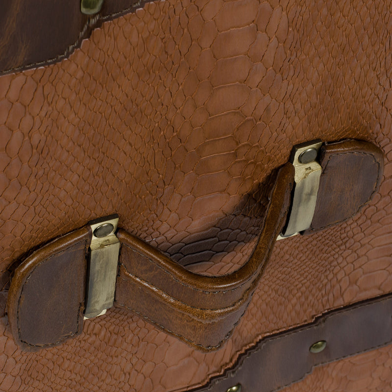 Leather Vintage Trunk Coffee Table - Tan