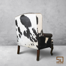 Load image into Gallery viewer, Directors Wing Chair with Fur Back
