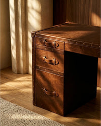 Directors Desk in Vintage Tan Leather