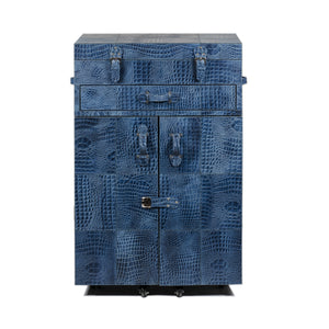 Heritage Trunk Bar Cart - Blue