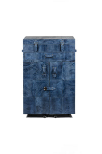 Heritage Trunk Bar Cart - Blue
