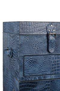 Heritage Trunk Bar Cart - Blue