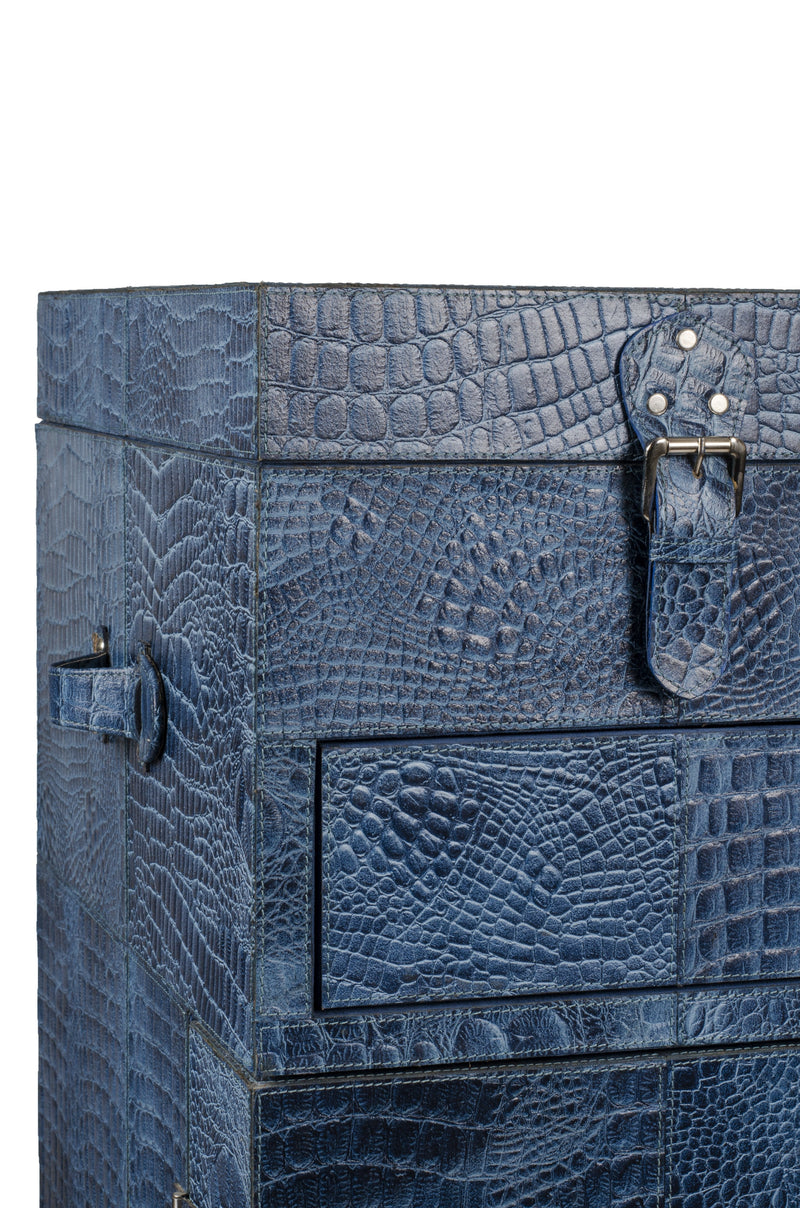 Heritage Trunk Bar Cart - Blue