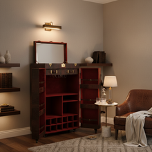Load image into Gallery viewer, Heritage Club Bar Cart - Vintage Brown Tan
