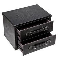 Bed Side Table - Black Croco