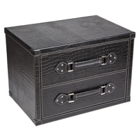 Bed Side Table - Black Croco
