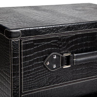 Bed Side Table - Black Croco