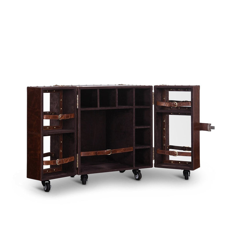 Heritage Mini Trunk Bar - Vintage Brown
