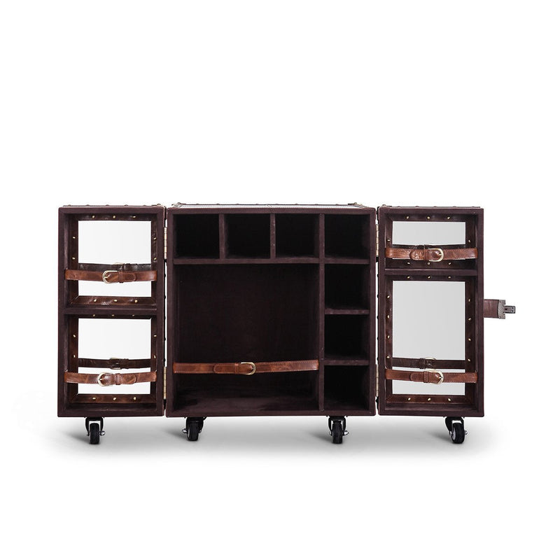 Heritage Mini Trunk Bar - Vintage Brown