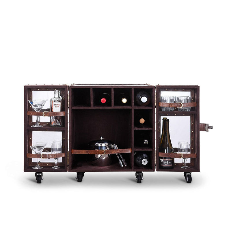 Heritage Mini Trunk Bar - Vintage Brown