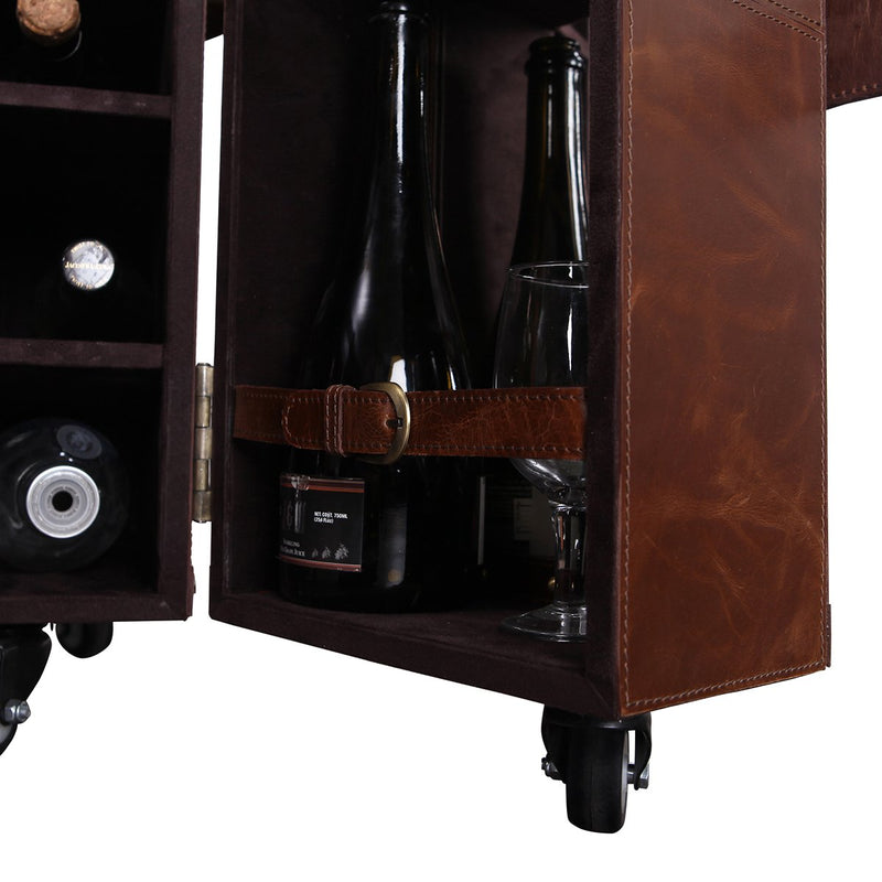 Heritage Mini Trunk Bar - Vintage Brown