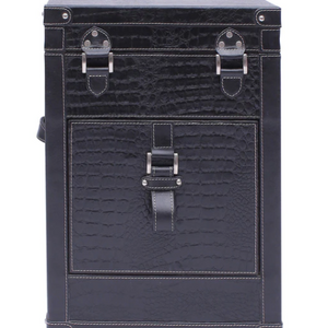 Bed Side Table with Top Open - Black Croco