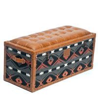 Traditional Textile Seating cum Storage Trunk
