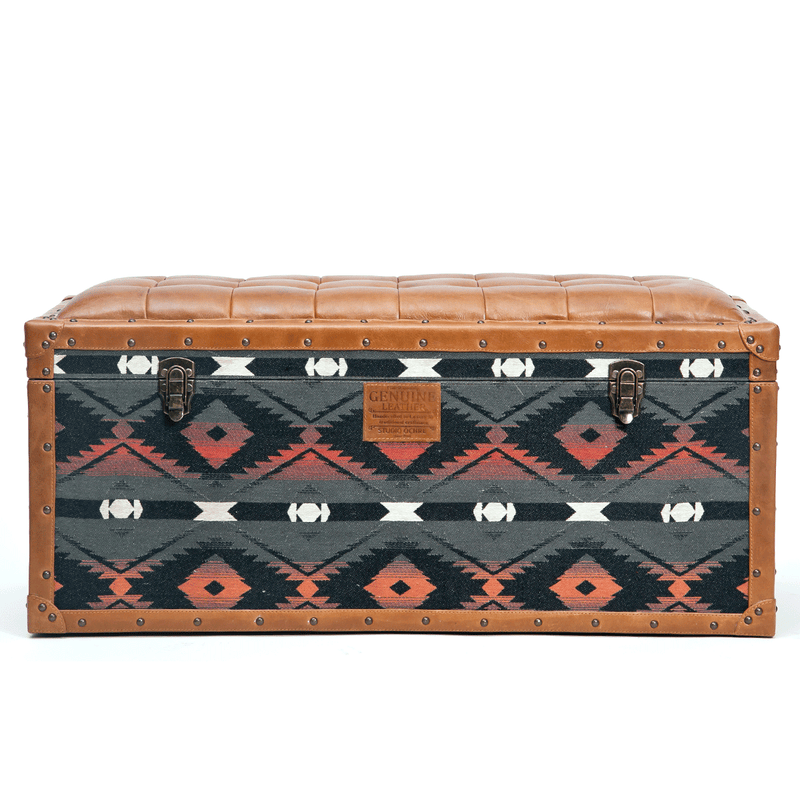 Traditional Textile Seating cum Storage Trunk