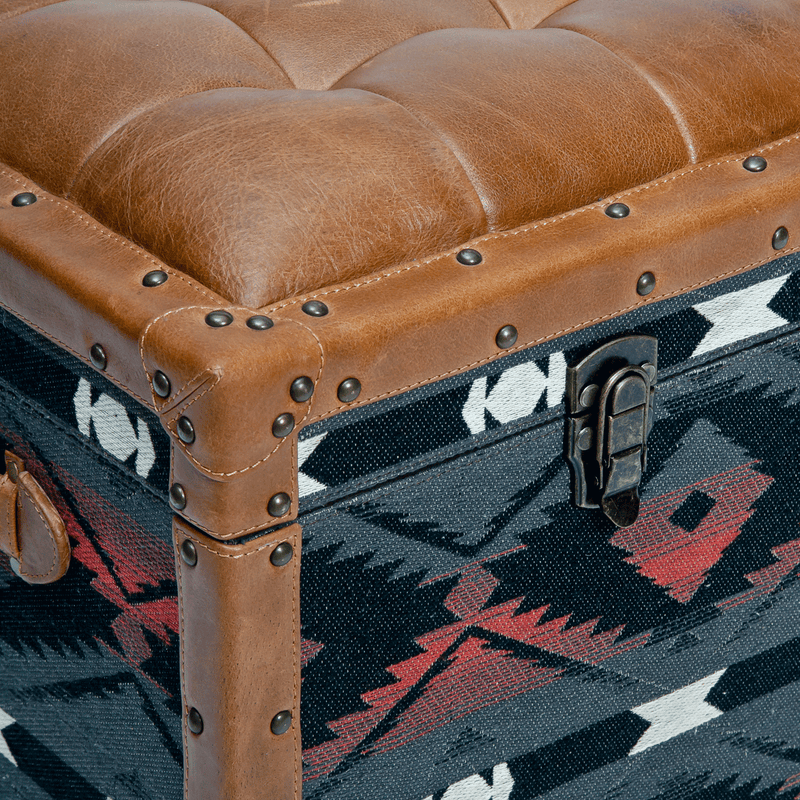 Traditional Textile Seating cum Storage Trunk
