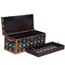 Load image into Gallery viewer, Traditional Textile Seating cum Storage Trunk
