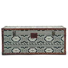 Load image into Gallery viewer, Tribal Textile Seating cum Storage Trunk
