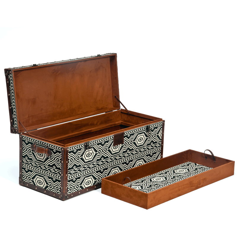 Tribal Textile Seating cum Storage Trunk