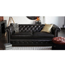 Load image into Gallery viewer, Gentleman&#39;s Club Three Seater Chesterfield Sofa

