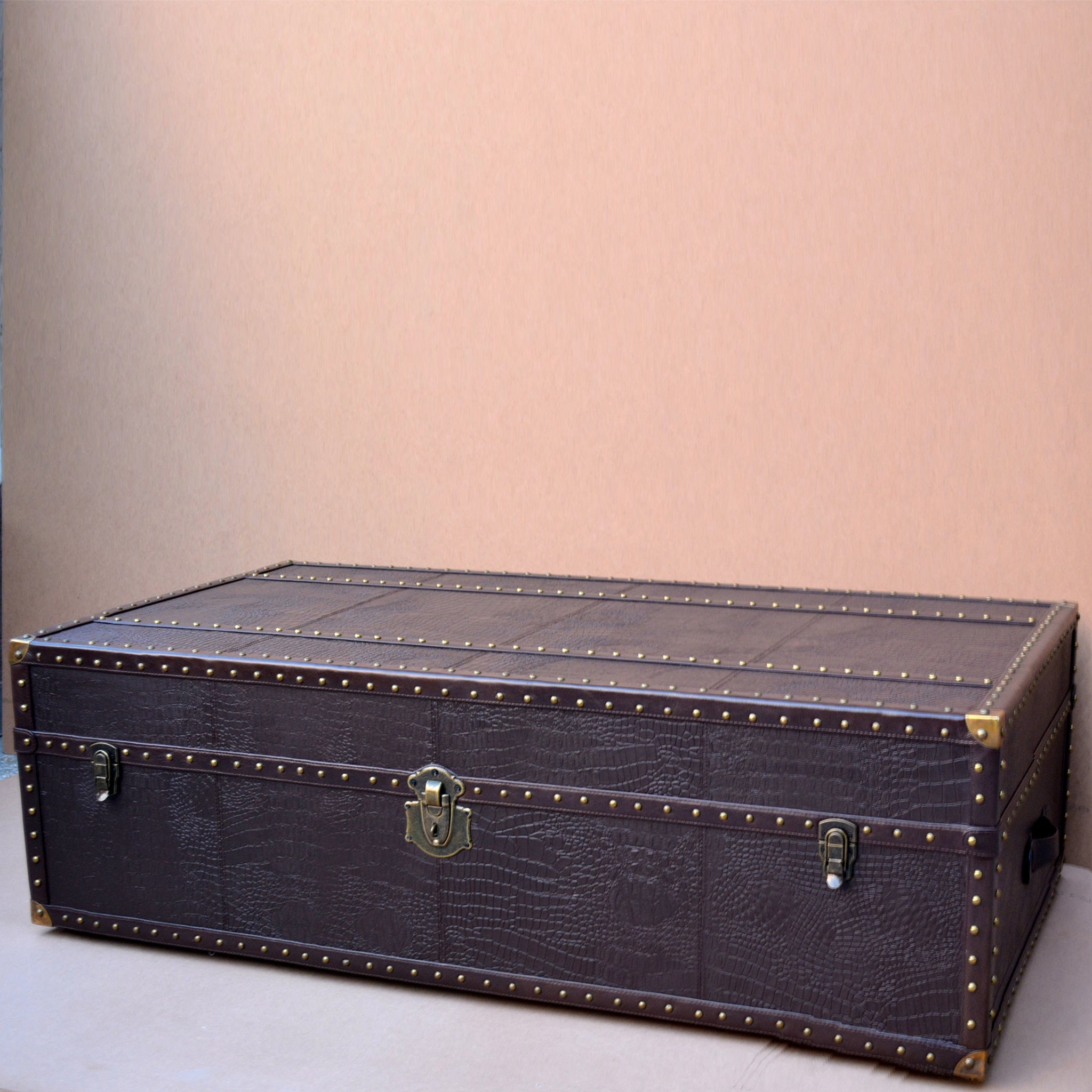 Vintage Trunk Coffee Table - Espresso Brown
