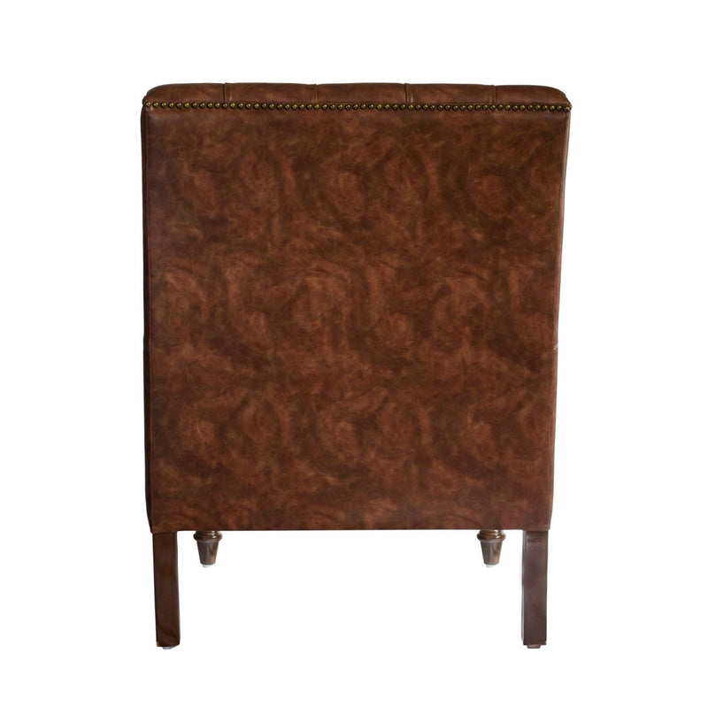 Churchill Leather Reading Chair with Foot Stool