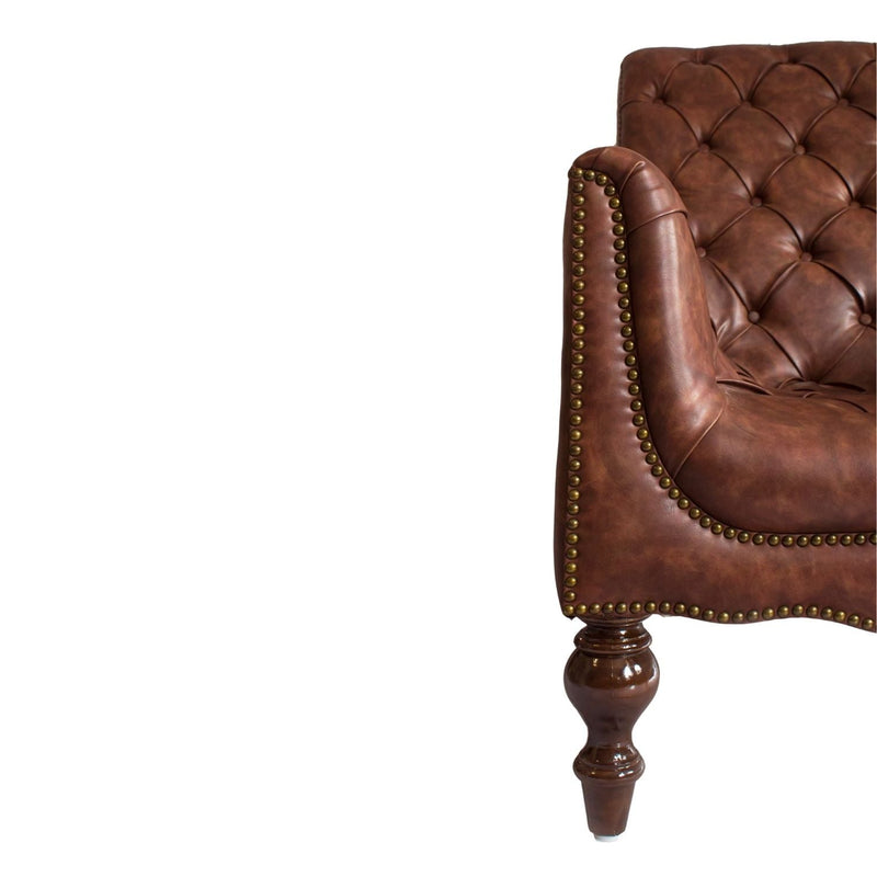 Churchill Leather Reading Chair with Foot Stool
