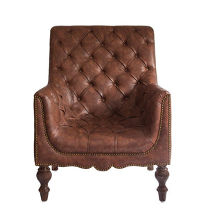 Churchill Leather Reading Chair with Foot Stool