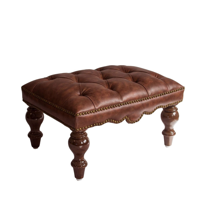 Churchill Leather Reading Chair with Foot Stool