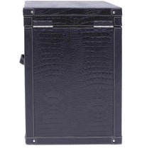 Bed Side Table with Top Open - Black Croco