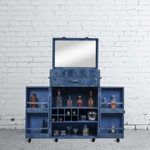 Load image into Gallery viewer, Heritage Trunk Bar Cart- Blue
