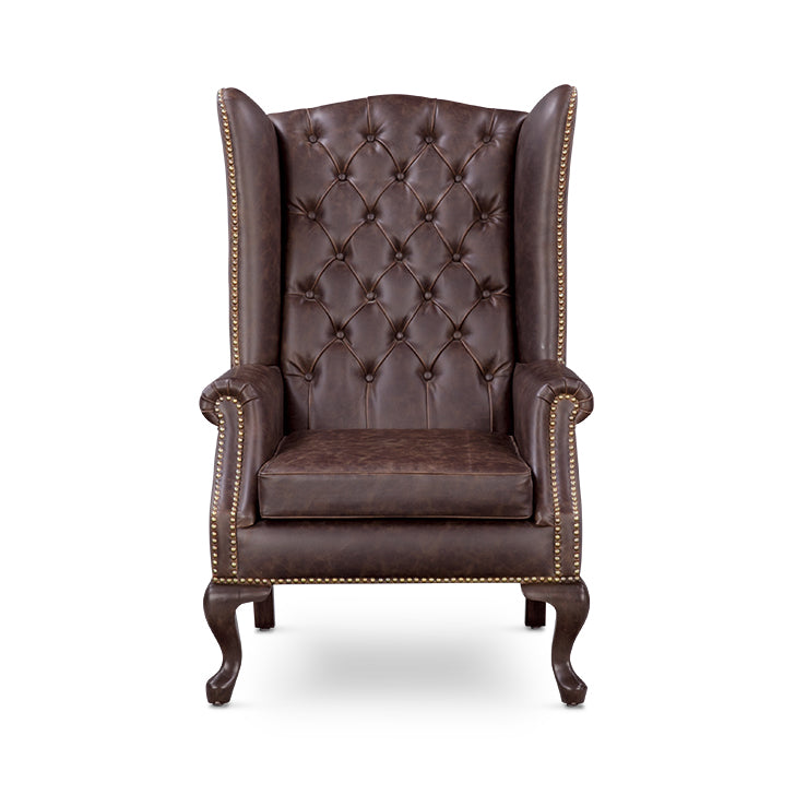 Heritage Wing Chair in Espresso Brown