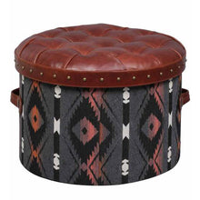 Load image into Gallery viewer, Traditional Textile Round Pouffe
