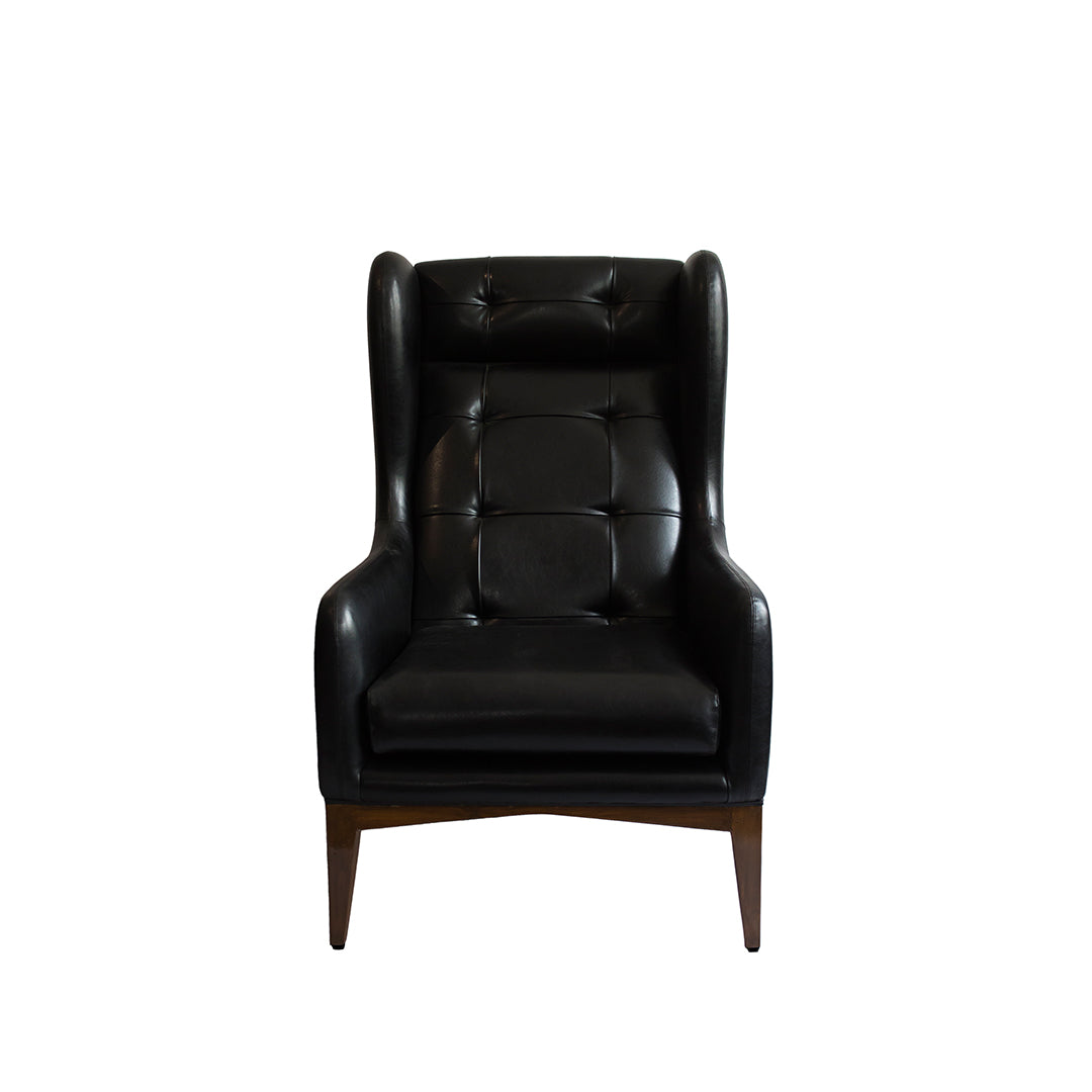 Manhattan High Back Wing Chair - Black