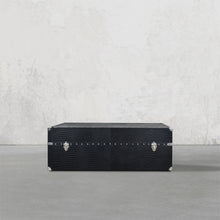 Load image into Gallery viewer, Vintage Trunk Coffee Table in Black Leather

