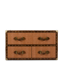 Load image into Gallery viewer, Leather Vintage Trunk Coffee Table - Tan
